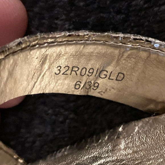 Topshop Gold Metallic Crackle Heels Ankle Wrap Criss Cross Holiday US 8.5/UK 6 - Picture 4 of 9